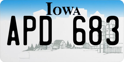IA license plate APD683