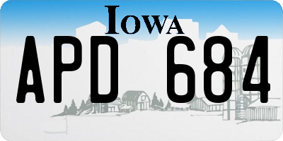 IA license plate APD684