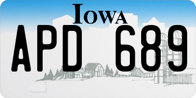 IA license plate APD689