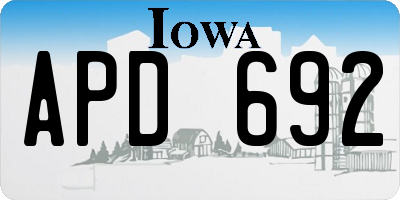 IA license plate APD692