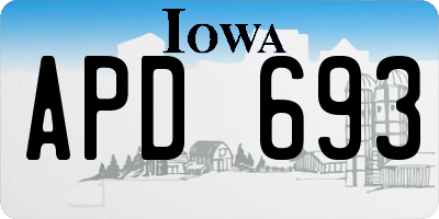 IA license plate APD693