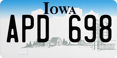 IA license plate APD698