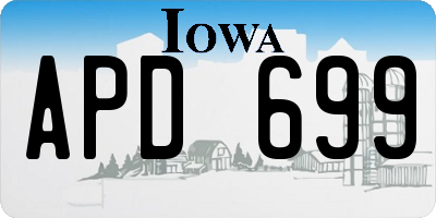 IA license plate APD699