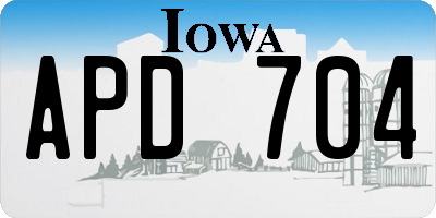 IA license plate APD704