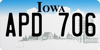 IA license plate APD706