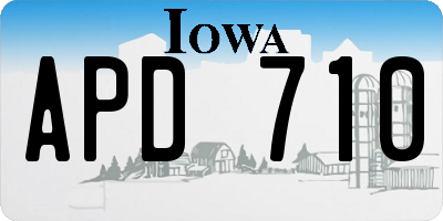 IA license plate APD710