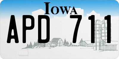 IA license plate APD711