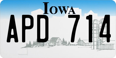 IA license plate APD714