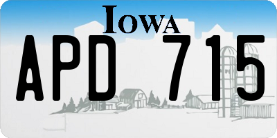 IA license plate APD715