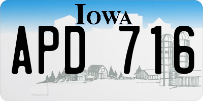 IA license plate APD716
