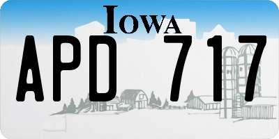 IA license plate APD717