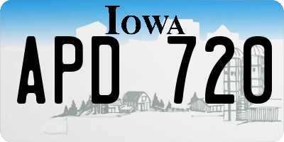 IA license plate APD720