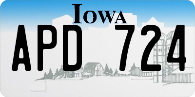 IA license plate APD724