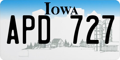 IA license plate APD727
