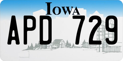 IA license plate APD729