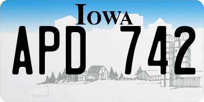 IA license plate APD742