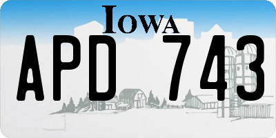 IA license plate APD743