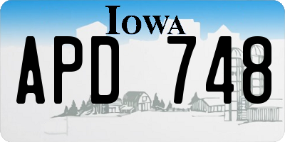 IA license plate APD748