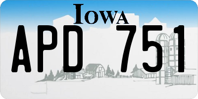 IA license plate APD751