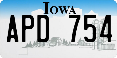 IA license plate APD754