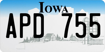 IA license plate APD755