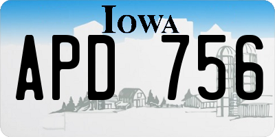 IA license plate APD756