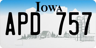 IA license plate APD757