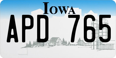 IA license plate APD765
