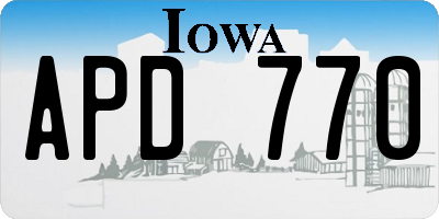 IA license plate APD770