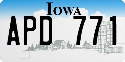 IA license plate APD771