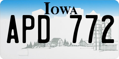 IA license plate APD772