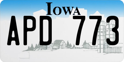IA license plate APD773
