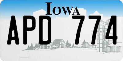 IA license plate APD774