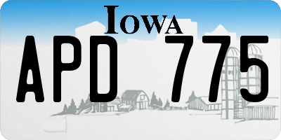 IA license plate APD775