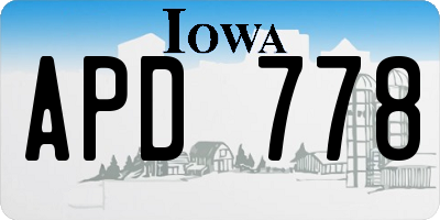 IA license plate APD778