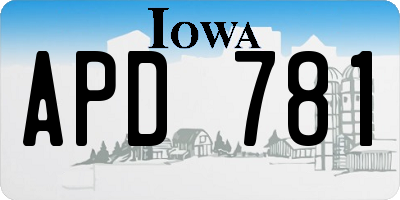 IA license plate APD781