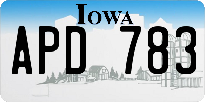 IA license plate APD783