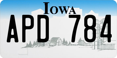 IA license plate APD784