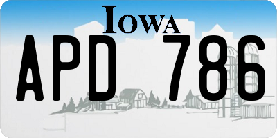 IA license plate APD786