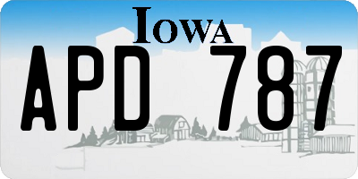 IA license plate APD787
