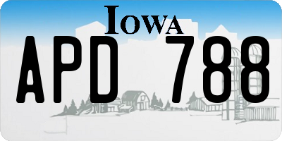 IA license plate APD788