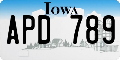 IA license plate APD789