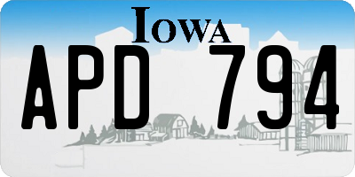 IA license plate APD794