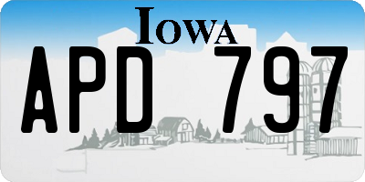 IA license plate APD797