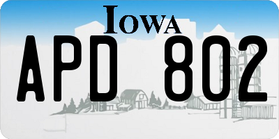 IA license plate APD802