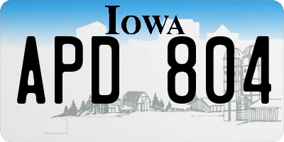 IA license plate APD804