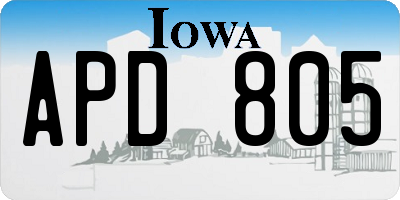 IA license plate APD805
