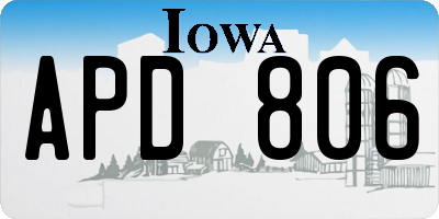 IA license plate APD806