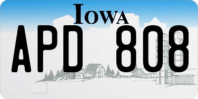 IA license plate APD808