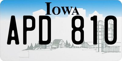 IA license plate APD810